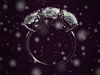 Fototapeta na wymiar Gold wedding ring on background ( Vintage Style)