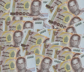 background with thai money banknotes
