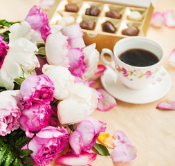 roses and coffee