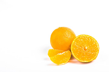 isolated sliced mandarin