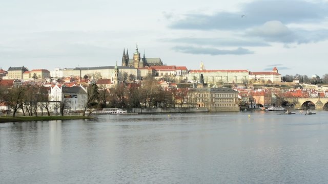 Prague Castle (Hradcany) - Vltava river and Charles bridge