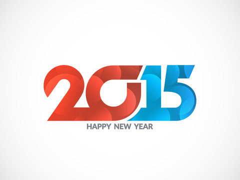 Colorful text design of happy new year 2015.