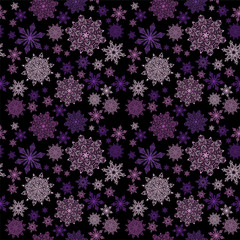 Snowflakes seamless purple pattern