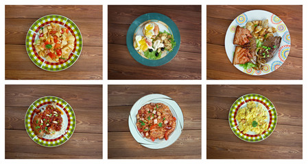 Food set American cuisine.collage