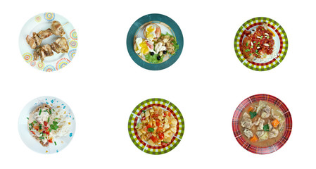 Food set American cuisine.collage