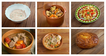 Food set American cuisine.collage