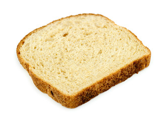 Slice of whole wheat breat isolated on white