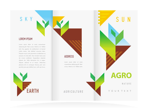 brochure design template vector trifold agriculture