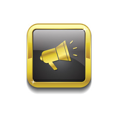 Speaker Phone Gold Vector Icon Button