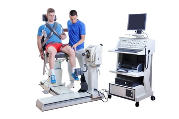 Sports Scientist doing Performance Assessment. Modern Technology