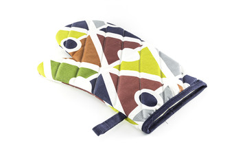 colorful oven glove isolated on white
