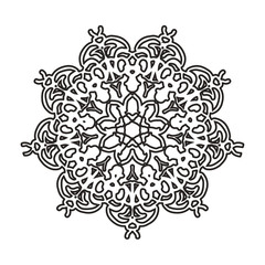 Round floral ornament on a white background