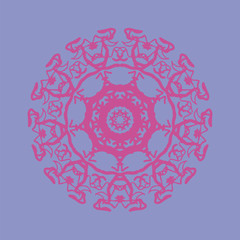 Round Pink abstract ethnic ornament