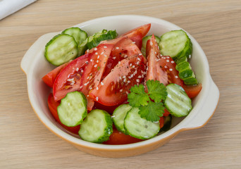 Tomato and cucumber salad