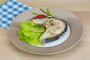 Grilled shark steak