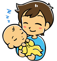 赤ちゃんとパパ(睡眠)
