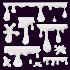 milk blots, splashes and smudges