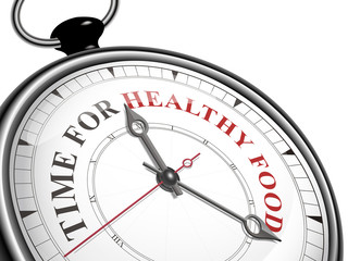 time for healthy food concept clock