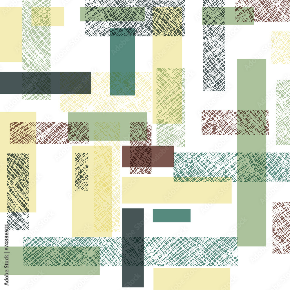 Aufkleber Retro Rectangles Seamless Pattern