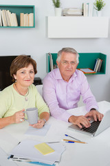 Obraz premium Seniors couple using a laptop computer