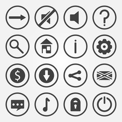 Flat vector game icons set