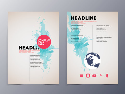blue graphic design element flyer template