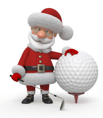 3d Santa Claus golfer
