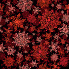 Snowflakes seamless red pattern