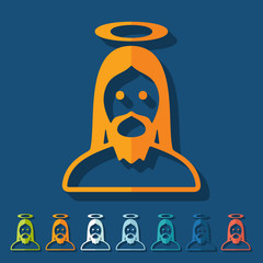 Flat design: jesus