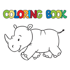 Coloring book of little rhino