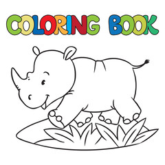 Coloring book of little rhino