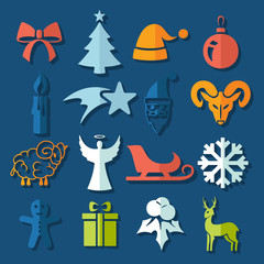 Set of Christmas icons