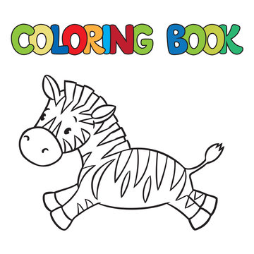 Coloring book of little zebra