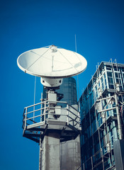 Satellite dish.  Telecommunication Satellite