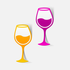 realistic design element: wineglass