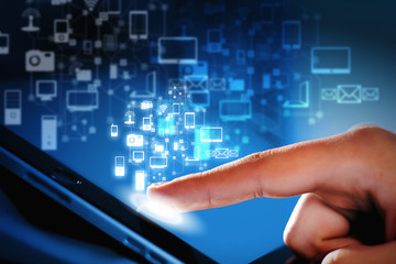 Man using tablet