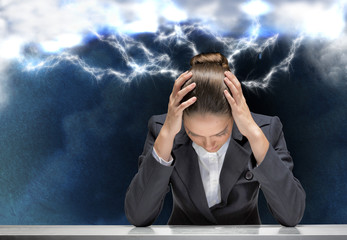 Businesswoman facing problems