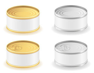 metal tin can set icons vector illustration