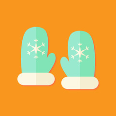 Santa Mint Gloves Christmas Flat Icon