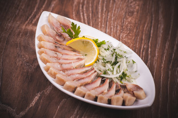 herring fish with marinated onion