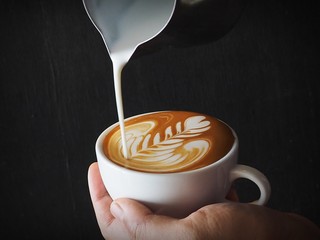 Latte art Coffee Collage - obrazy, fototapety, plakaty