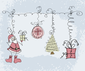 Hand-drawn Christmas doodle sketch object