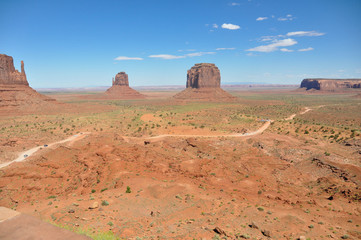 Panoramic view of the Monument Valley