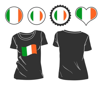 t-shirt with the flag of Ireland