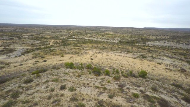 Aerial video of a texas desert