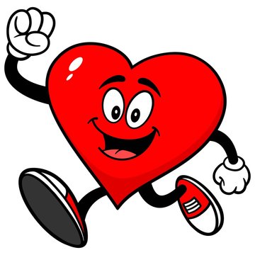 Heart Mascot Running