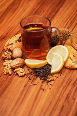 black tea with lemon and honey