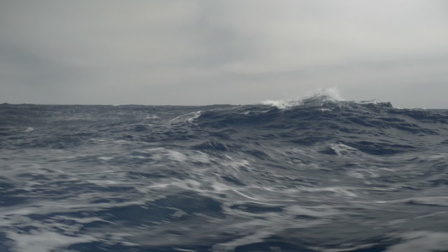 ship encounter very bad storm weather, everything is under water