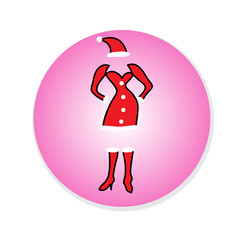 Christmas Girl dress in Santa Claus Icon