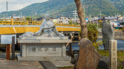 Obraz premium Murasaki Shikibu statue in Uji District, Kyoto